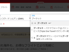 航空券検索画面