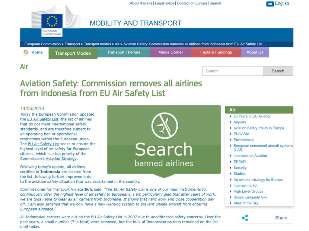 The EU Air Safety List