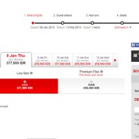 エアアジアの予約画面