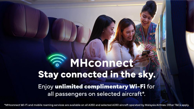 マレーシア航空、無料Wi-Fiサービスを開始