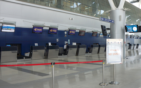 タイ国際航空のチェックインカウンター