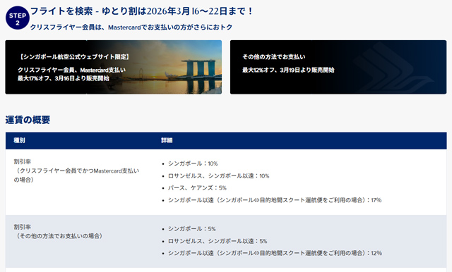 シンガポール航空公式サイトより