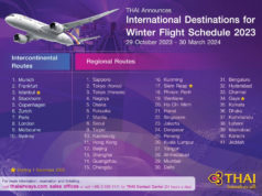 タイ国際航空、冬スケジュール運航路線一覧