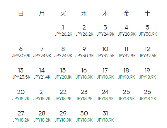 タイ・エアアジアX、成田発バンコク行き8月の料金表
