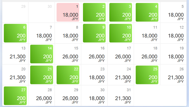 田発バンコク行きフライト検索画面(2026年7月)