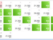 成田発バンコク行き運賃表(2026年6月)