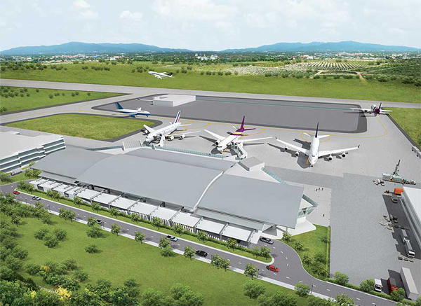 ウタパオ空港の新ターミナル