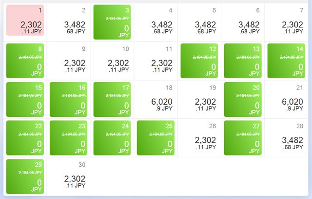 成田発ハノイ行きフライト検索画面(2026年6月)